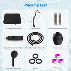 Hibbent 5-spray Dual Filtered Rainfall Shower Head Combo, High Pressure 13'' - Image 9