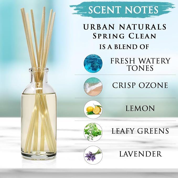 Urban Naturals Spring Clean Reed Diffuser Oil Set | Fresh, Crisp Fragrance of - Image 7