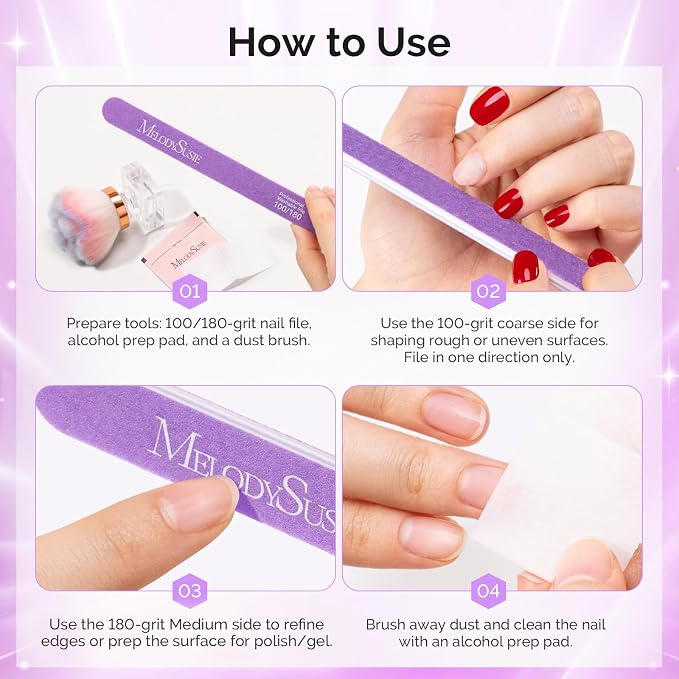 MelodySusie Nail File Kit, Professional Nail Art Manicure Pedicure Supplies - Image 7