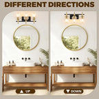 Asnxcju 3-Light Black and Gold Bathroom Light Fixtures, Vanity Lights - Image 5