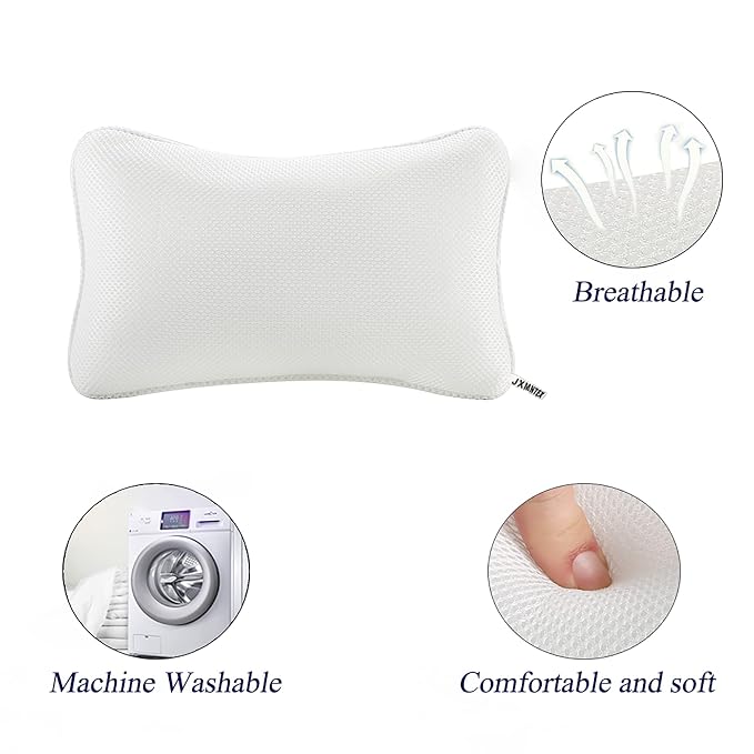 Bathtub Pillow, Non Slip, Breathable Soft, Comfortable Head Neck Support - Image 4