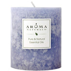 Aroma Naturals Lavender Essential Oil Blue Scented Pillar Candle, Tranquility by Aroma+Naturals