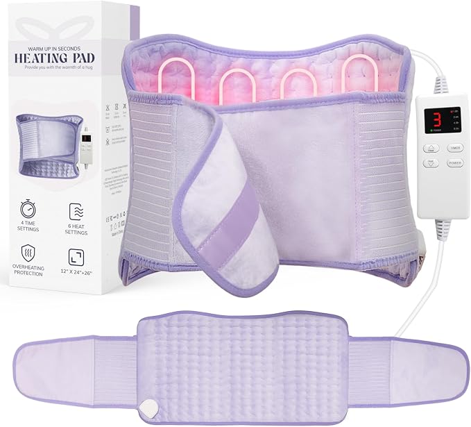 Upgraded Heating Pad for Back Pain Relief, Electric Heat Pad for Cramps by vilicert