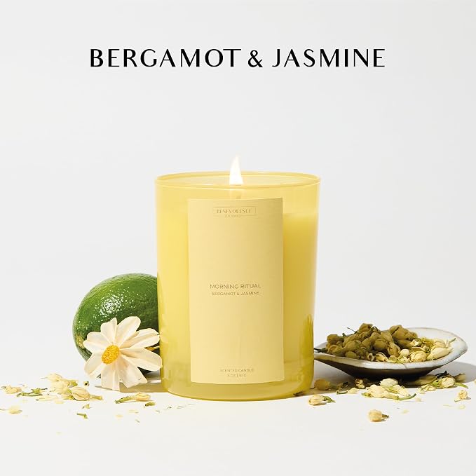 Bergamot & Jasmine Scented Candle | 11oz, 60 Hour Burn | Natural Soy Wax - Image 2