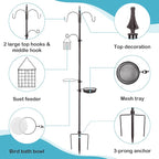 YINGYM Bird Feeder Stand Pole, 77 Inch Feeding Station Kit - Image 5