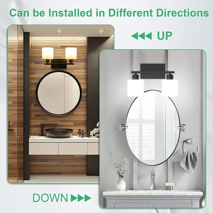 Bathroom Light Fixtures Over Mirror, Anti-Rust Matte Black Vanity Lights 15 Mid - Image 6