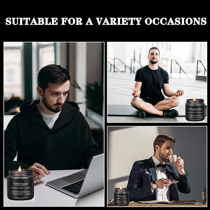 10 Pack Scented Candles for Men, Masculine Candle Gift Set - Image 5