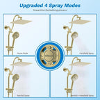Hibbent cUPC Certified All Metal 10" Rainfall Showerhead Combo, High Pressure - Image 3