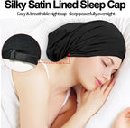 Satin Bonnet for Sleeping Night Cap, Adjustable Satin Lined Silk Bonnets Sleep - Image 4