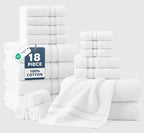 LANE LINEN Towel Set of 18 – Premium 100% Cotton, Zero Twist, 6 Large Bath Towel by LaneLinen