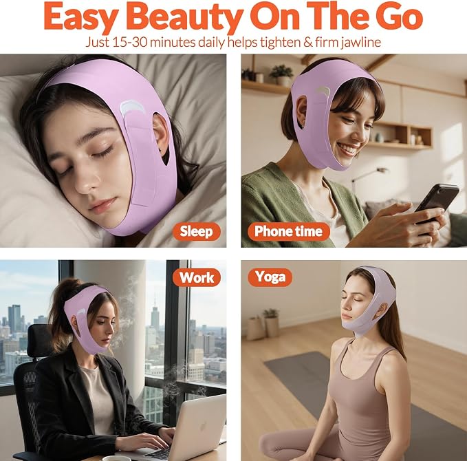 Stainless Steel Gua Sha Facial Tool & V Line Lifting Mask Set 2Pcs: Guasha Tool - Image 5