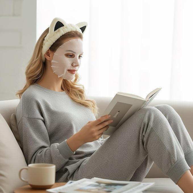2 Pcs Cat Ears Headband, Cute Spa Headbands - Image 4