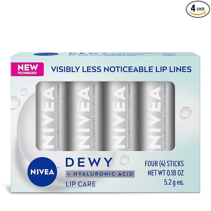 NIVEA Dewy Lip Balm with Hyaluronic Acid, Lightweight and Ultra-Hydrating by Nivea