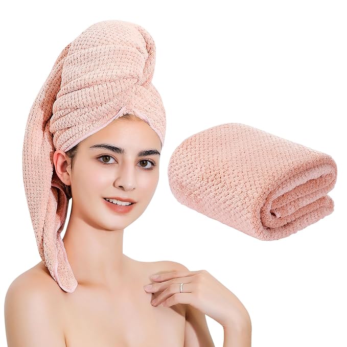 Microfiber Hair Towel Quick Dry Hair Towel Hair Drying Towels Suitable by LAOJBABA