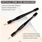 6Pcs 2-in-1 Cuticle Fork with Pusher, Dual-end Cuticle Remover Nail Pusher - Image 2