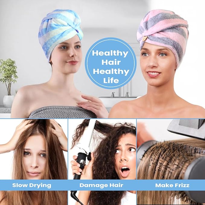 3 Pack Microfiber Hair Towel Wrap - Image 6