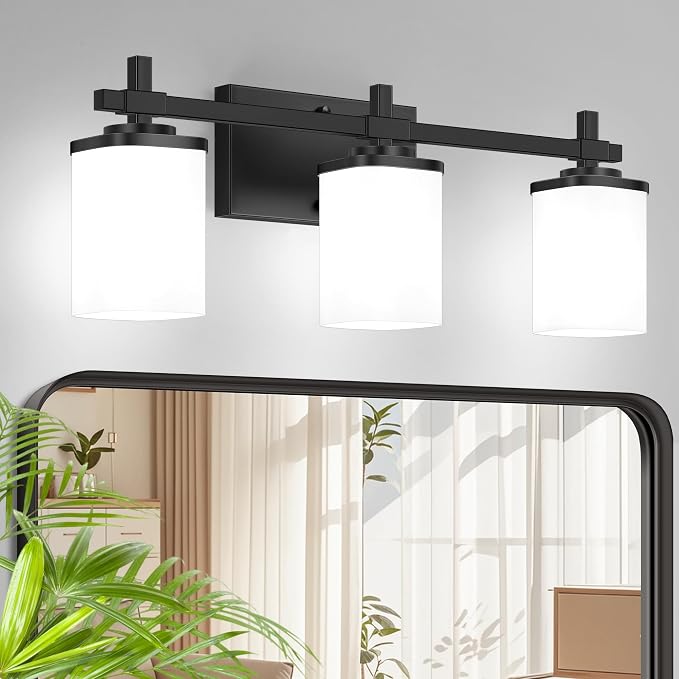 3-Lights Black Vanity Lights for Bathroom by Spiglamm