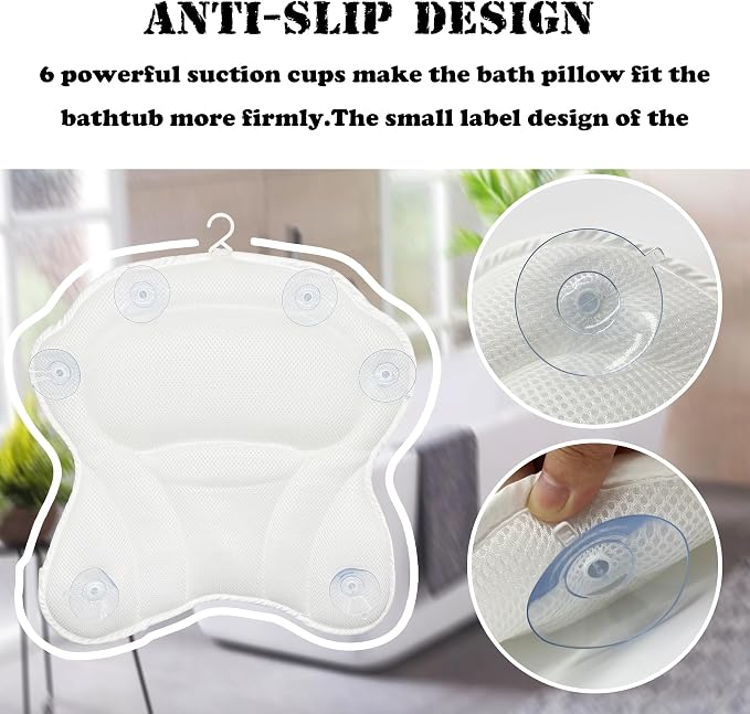 Bath Pillow Spa Bathtub Ergonomic - Image 4