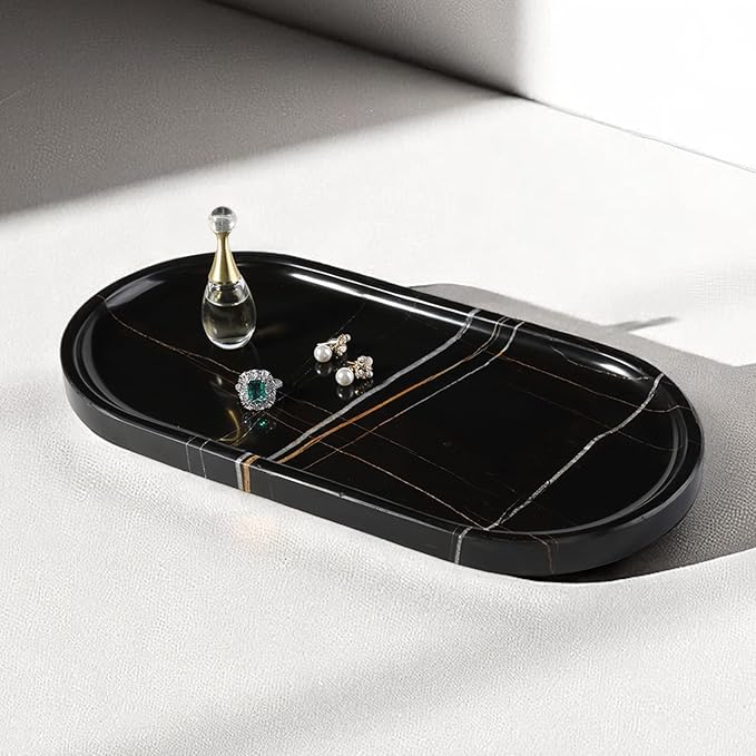 Koville Natural Black Marble Tray, Catchall by Koville