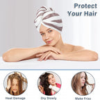 Microfiber Hair Towel Wrap, Soft Lightweight Hair Turben Towel, Super Absorbent - Image 5