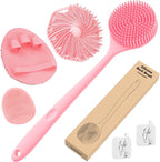 Manmihealth Silicone Back Scrubber & Soft Bath Glove Set 4 PCS, by ManmiHealth