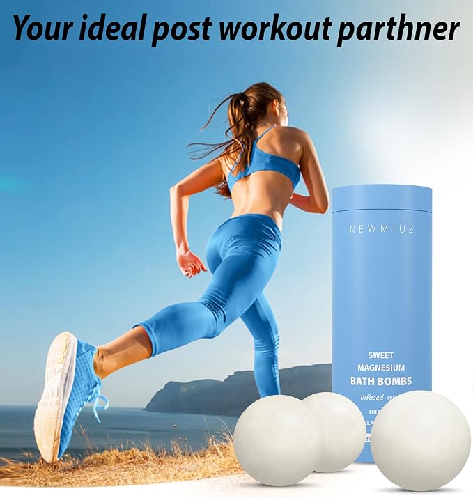 Magnesium Bath Bombs Post Workout Recovery Sore Muscles Tension Epsom Salt - Image 4