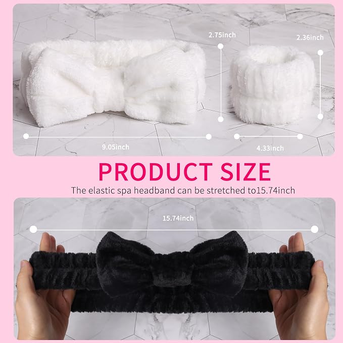 WSYUB Spa Wristbands and Headband Set - Image 2