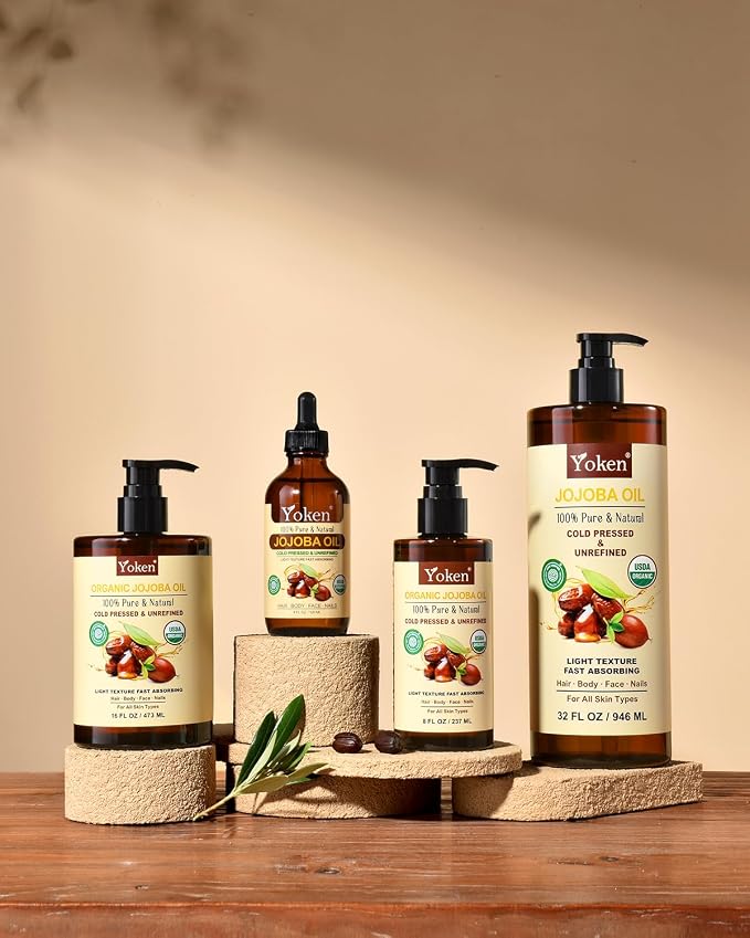 Yoken USDA Organic Jojoba Oil Cold Pressed 8 fl oz, 100% Pure & Natural - Image 5