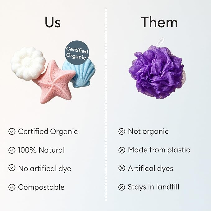Vove Organic Konjac Baby Bath Sponges 3-Pack - Image 5