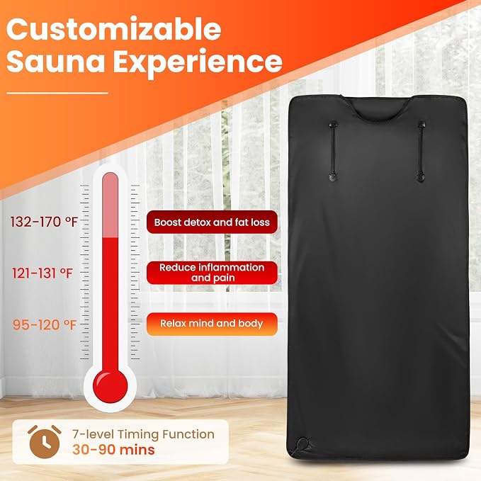 ARLIME Infrared Sauna Blanket, Portable Full-Body Home Sauna Blanket, 90-180°F - Image 3