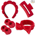 7 Pcs Spa Set, Facial Headband and Wristband Set, Skincare Accessories by Unknown