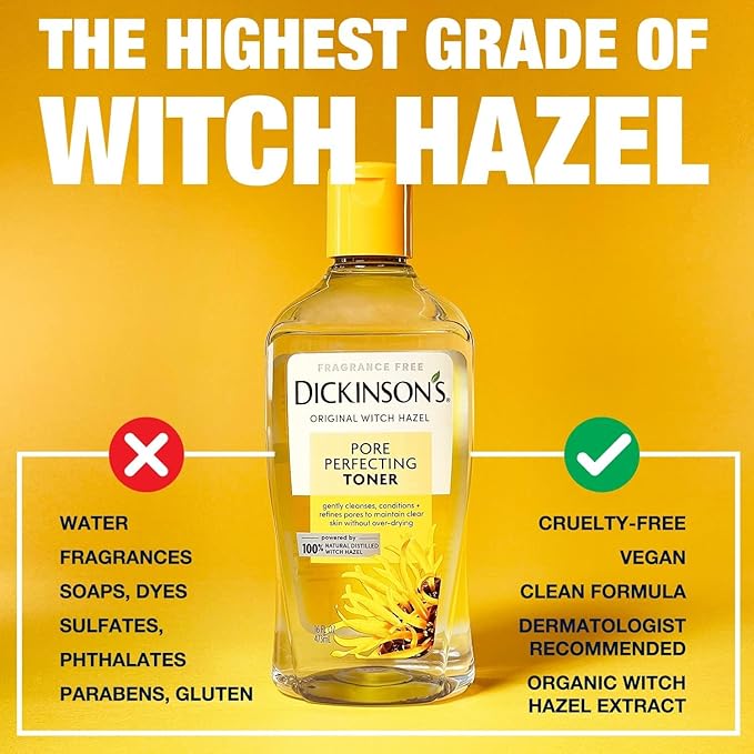 Dickinson's Original Witch Hazel Pore Perfecting Toner | 100% Natural Distilled - Image 4