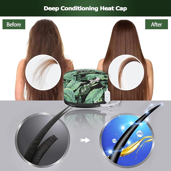 VICARKO Hair Steamer Thermal Heat Cap Deep Conditioning Natural Black Hair - Image 3