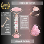 100% Authentic Rose Quartz Jade Roller and Gua Sha Set - Image 2