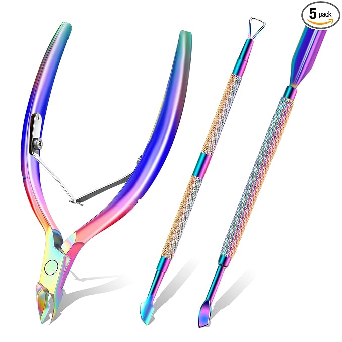 Cuticle Trimmer with Cuticle Pusher and Scissors, Cuticle Remover Professional by Decute