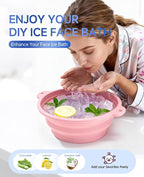 Face Bowl for Ice with Built-in Ice Tray Collapsible Silicone Facial Ice Bath - Image 2