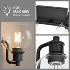 Tipace 2 Lights Industrial Bathroom Vanity Light Fixtures Over Mirror Black - Image 4
