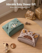 Blissful Diary Muslin Baby Hooded Towel 2 Pack, Soft & Absorbent Bath Towel - Image 7