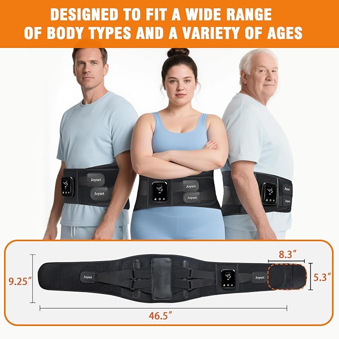 Joyset Cordless Heating Pad for Back Pain Relief, 47-60" Lower Back Massager - Image 4