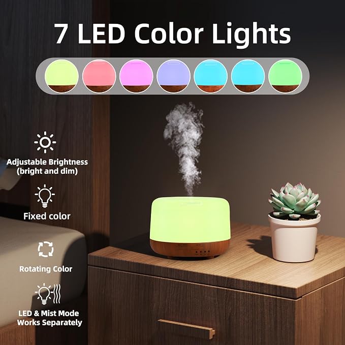 SPLITSKY 300ML Essential Oil Diffuser Aromatherapy Diffuser, Quiet 8 Hours - Image 9