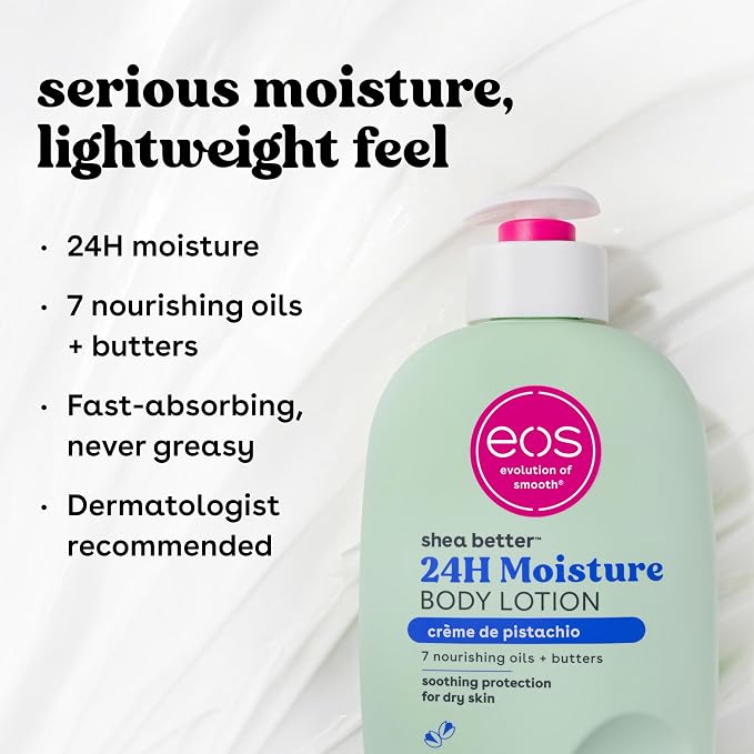 eos Shea Better Body Lotion- Crème de Pistachio, 24-Hour Moisture Skin Care - Image 5