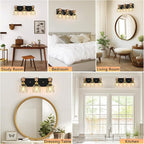FadimiKoo Black and Gold Vanity Light, 3-Light Farmhouse Vanity Light, Bathroom - Image 6
