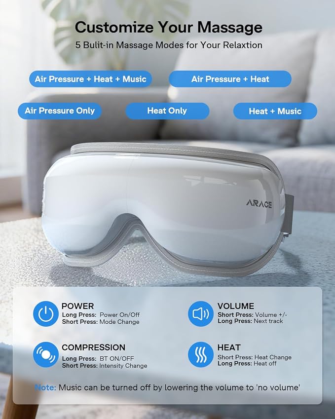 Eye Massager, Heated Eye Mask for Migraines/Strain/Dry Eyes Relief, Smart Sleep - Image 5