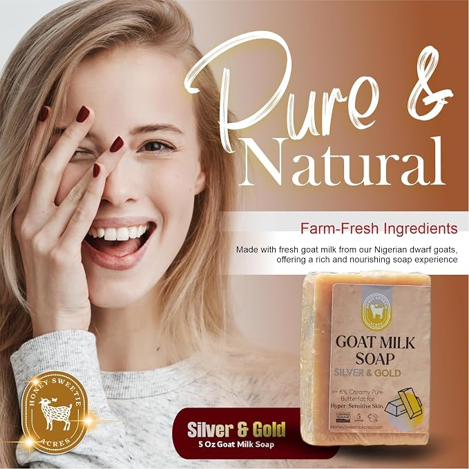 Honey Sweetie Acres Silver and Gold Goat Milk Soap - Image 3