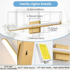 Modern Bathroom Vanity Light 24 inch, Dimmable 5CCT Led Bathroom Light Fixture - Image 4
