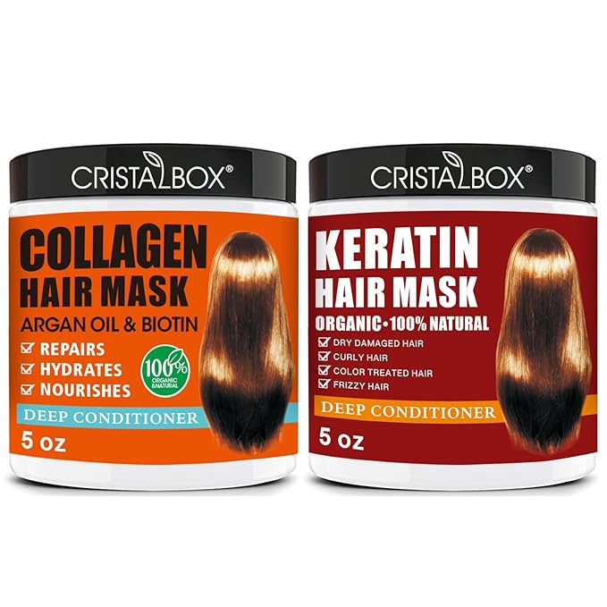 2 Pack Collagen Hair Mask & Keratin Hair Mask, Keratin Hair Treatment, Repair by Unknown