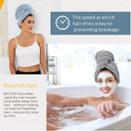 2 Pack Large Microfiber Hair Towel Wrap - Image 4