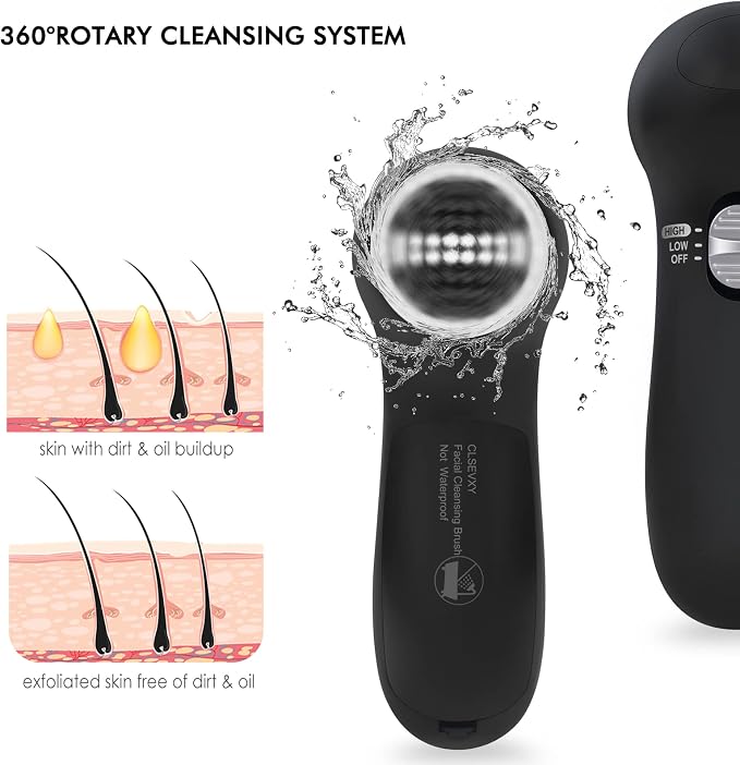 Facial Cleansing Brush Face Scrubber: CLSEVXY Electric Face Spin Cleanser - Image 5