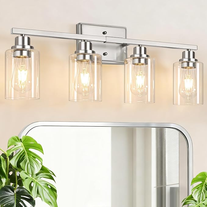 Unicozin 4-Light Bathroom Light Fixtures, Modern Vanity Lights by Unicozin