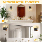 Wall Sconces Set of Two, Farmhouse 1-Light Matte Black Vanity Lights - Image 5